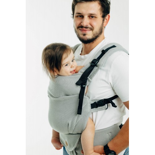Ergonomic carrier LennyUpgrade Little Herringbone Grey