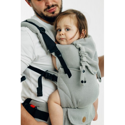 Ergonomic carrier LennyUpgrade Little Herringbone Grey